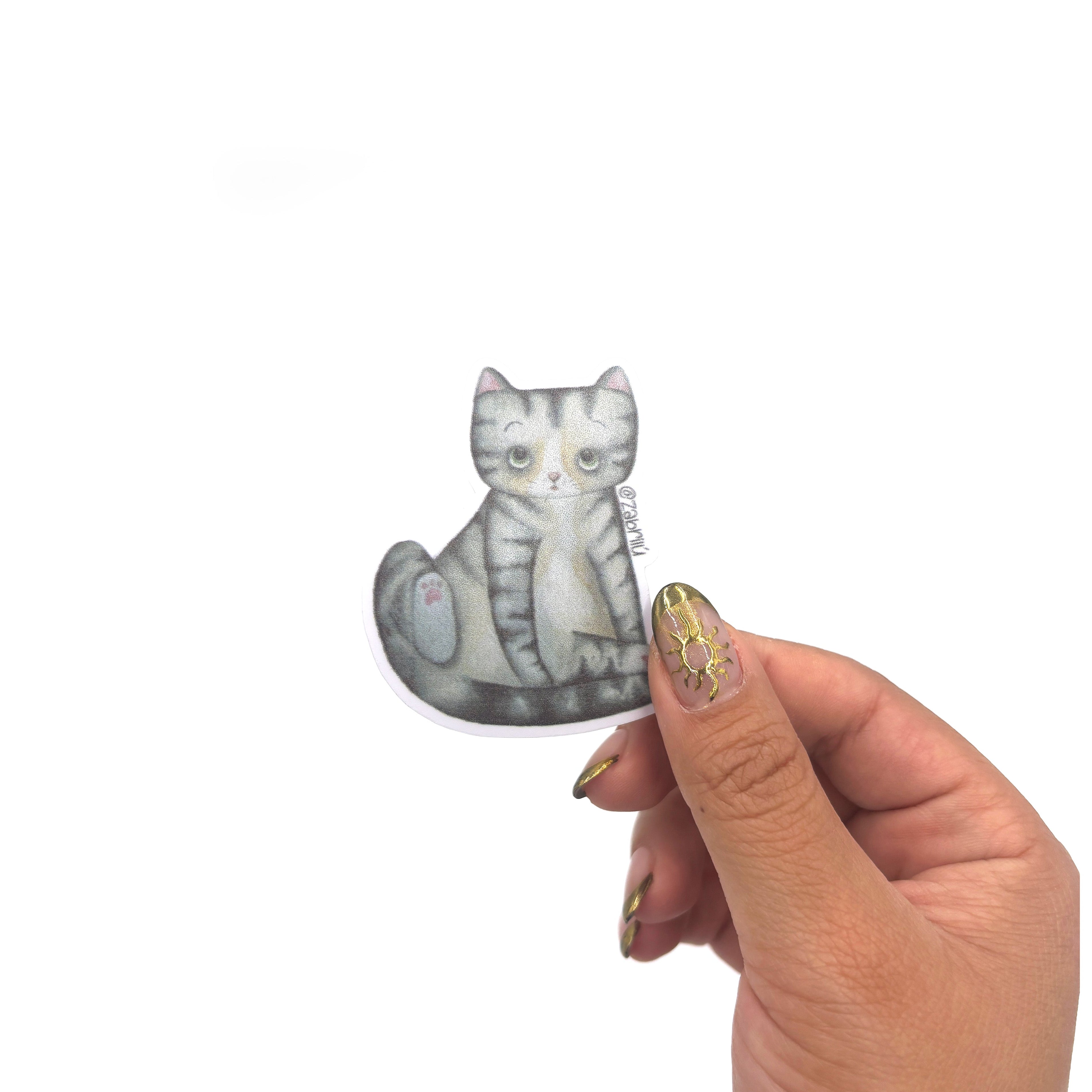 Sticker impermeable | Gato Gris