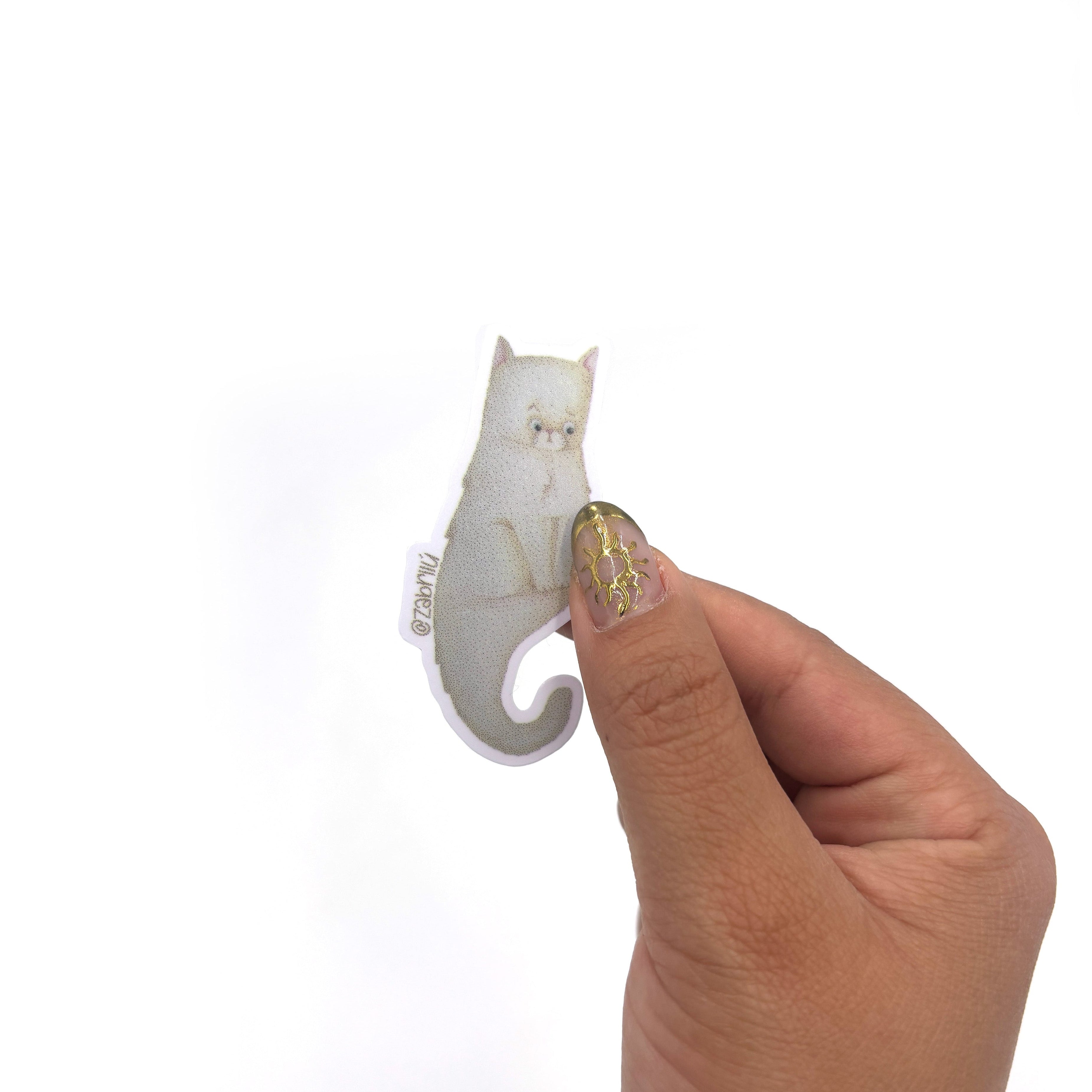 Sticker impermeable | Gato Blanco