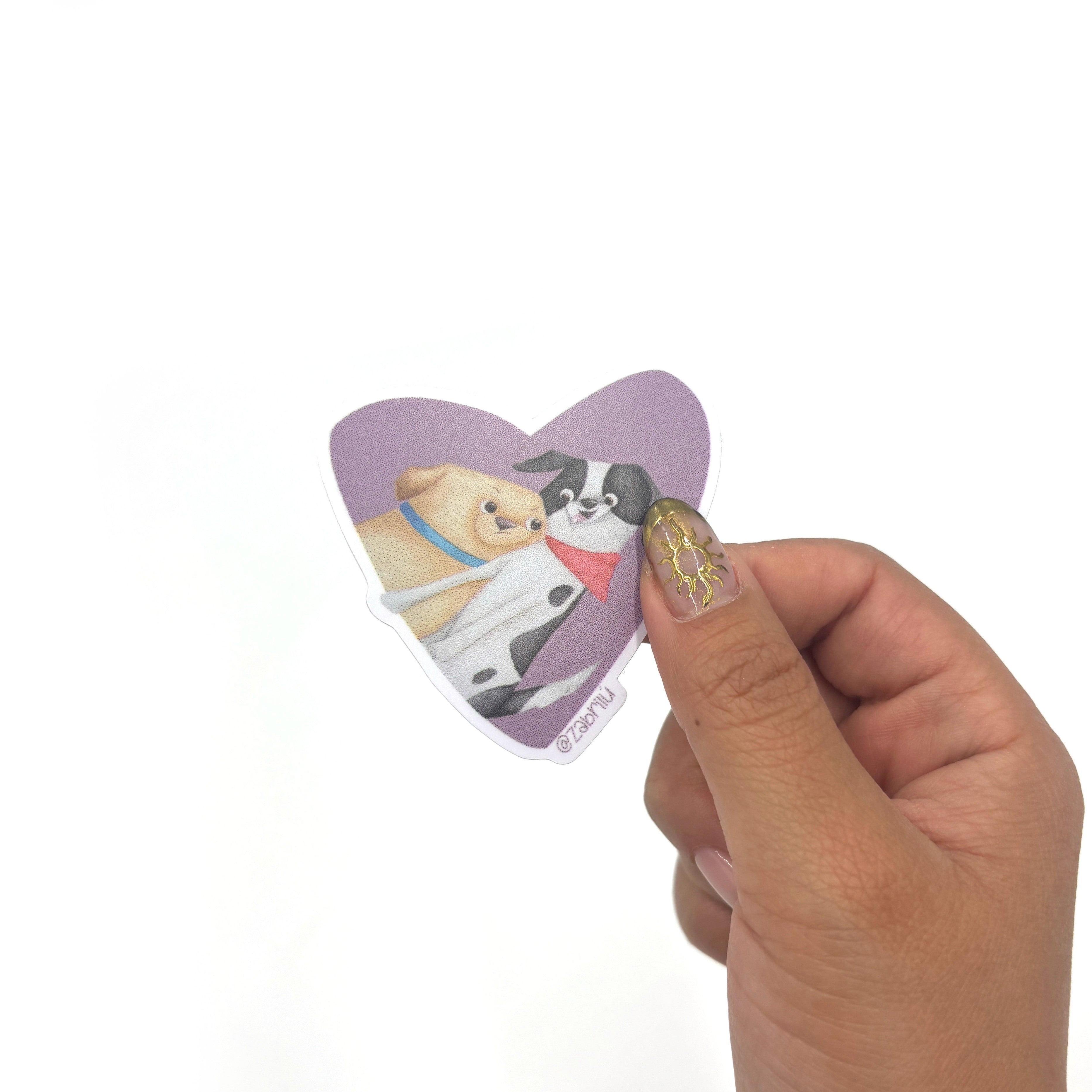 Sticker impermeable | Perros Corazón